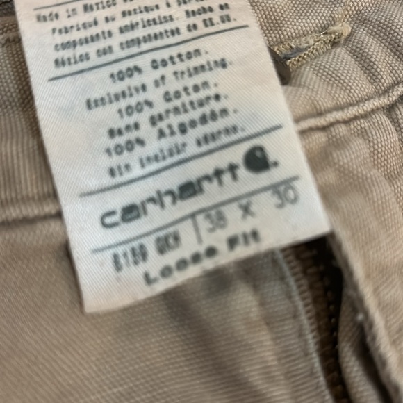 Carhartt Loose Fit Distressed Carpenter Khaki Jeans Mens - Picture 11 of 12